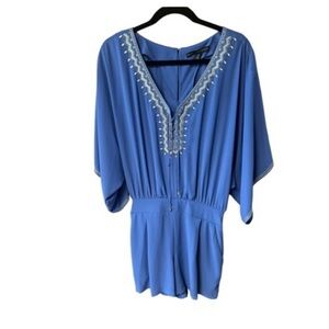 White House Black Market Embroidered Kimono Sleeve‎ Romper